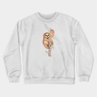 Sloth | Cute | Watercolor Crewneck Sweatshirt